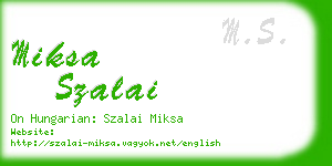 miksa szalai business card